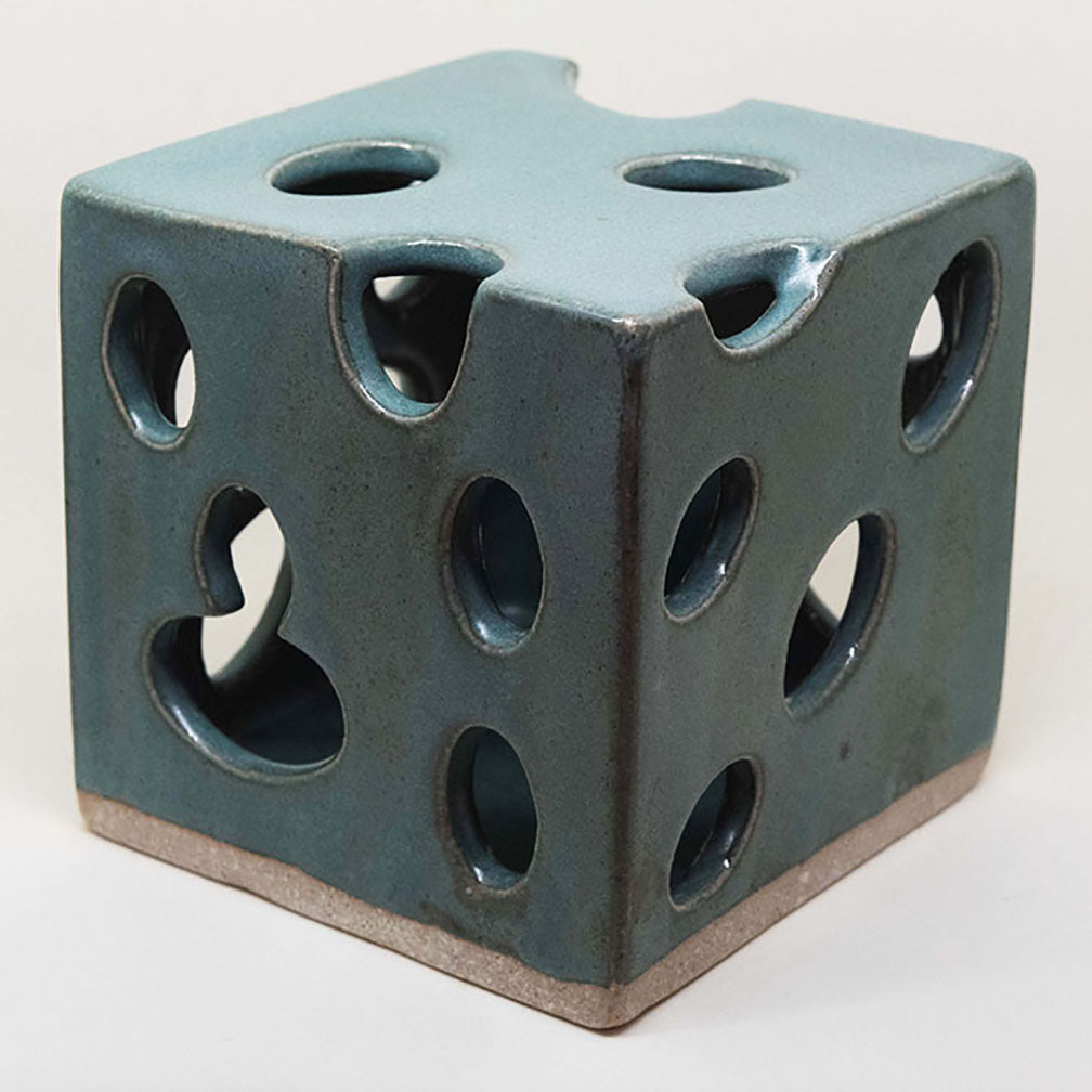 Sharrill Dittmann - Teal Cube With Ovals